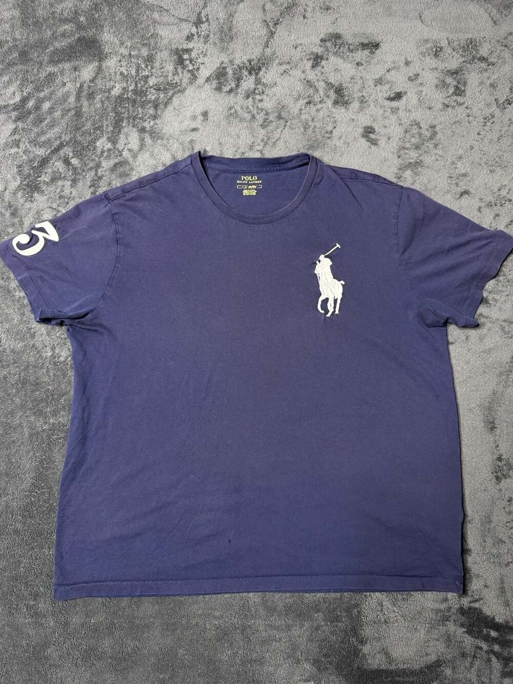 Polo Ralph Lauren Big Pony 3 T-Shirt Size L Navy Cotton
